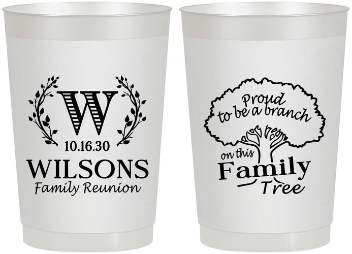 Personalized Family Reunion 22 oz Frosted Cups - Monogram Tree | 160056