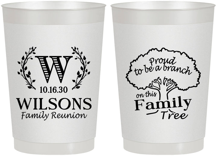 Personalized Family Reunion 22 oz Frosted Cups - Monogram Tree | 160056