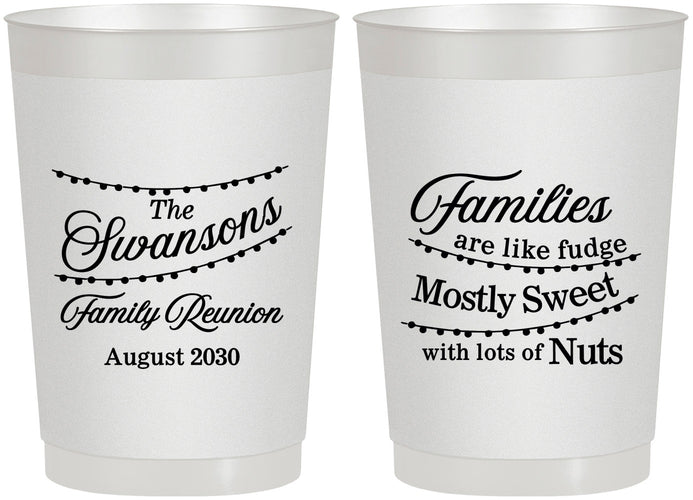 Personalized Family Reunion 22 oz Frosted Cups - String Lights | 160059