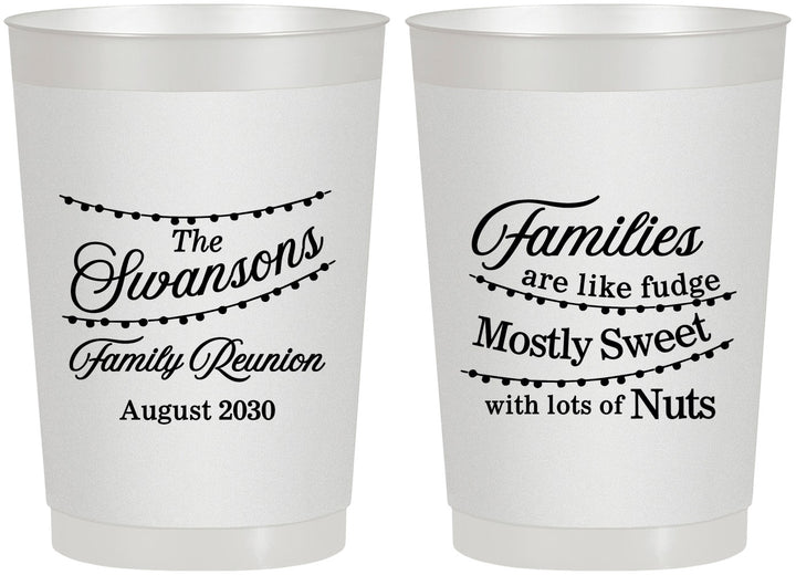 Personalized Family Reunion 22 oz Frosted Cups - String Lights | 160059