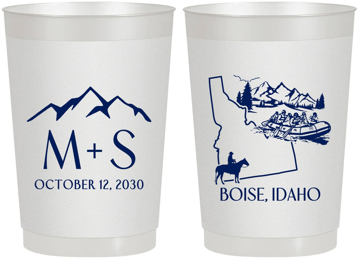 Personalized Wedding 22 oz Frosted Cups - Idaho | 161