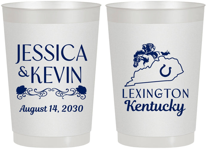 Personalized Wedding 22 oz Frosted Cups - Kentucky | 166