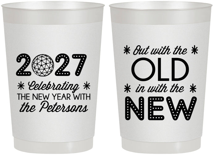 Personalized New Years 22 oz Frosted Cups - 2027 Out With The Old | 170000