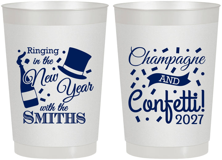 Personalized New Years 22 oz Frosted Cups - 2027 Confetti | 170003