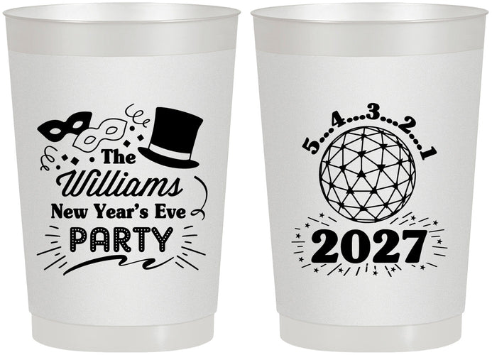 Personalized New Years 22 oz Frosted Cups - 2027 Ball | 170005