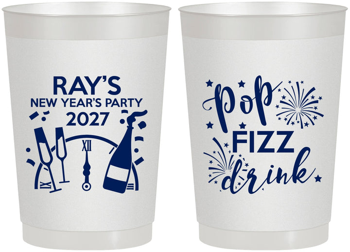 Personalized New Years 22 oz Frosted Cups - 2027 Pop Fizz Drink | 170007