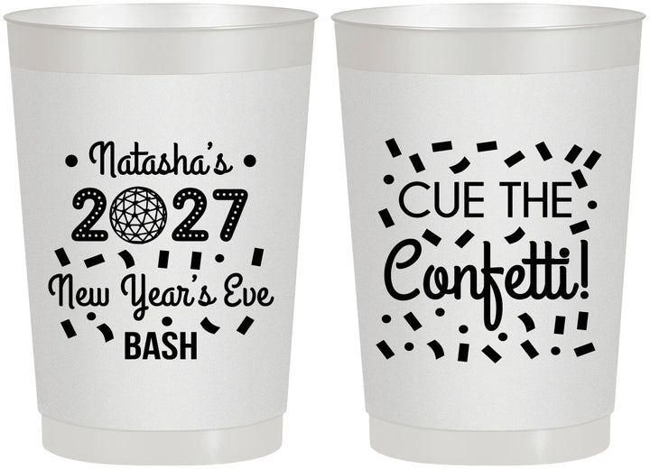 Personalized New Years 22 oz Frosted Cups - 2027 Nye Confetti | 170012