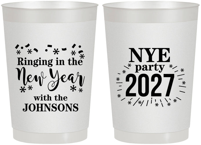 Personalized New Years 22 oz Frosted Cups - 2027 Ringing In | 170013