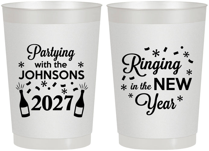Personalized New Years 22 oz Frosted Cups - 2027 Ringing In | 170014