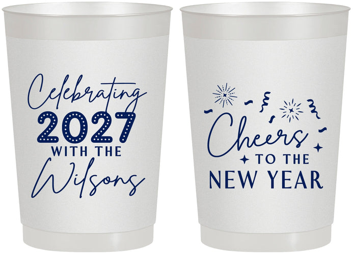 Personalized New Years 22 oz Frosted Cups - 2027 Cheers | 170019