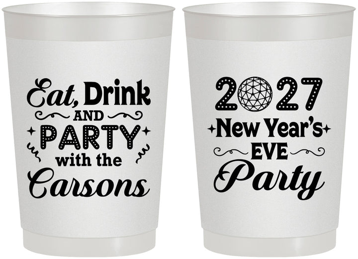 Personalized New Years 22 oz Frosted Cups - 2027 Eat Drink Party | 170022