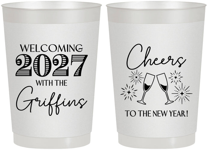 Personalized New Years 22 oz Frosted Cups - 2027 Cheers | 170029