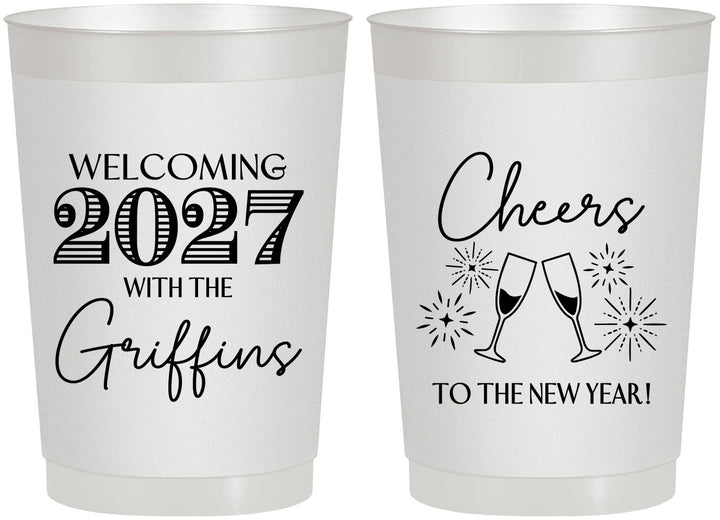 Personalized New Years 22 oz Frosted Cups - 2027 Cheers | 170029