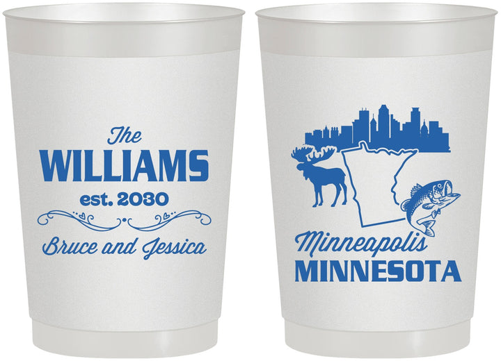 Personalized Wedding 22 oz Frosted Cups - Minnesota | 172