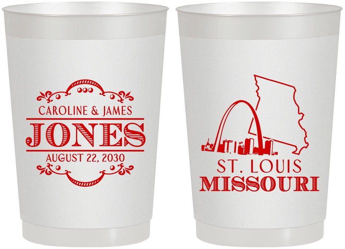Personalized Wedding 22 oz Frosted Cups - Missouri | 174
