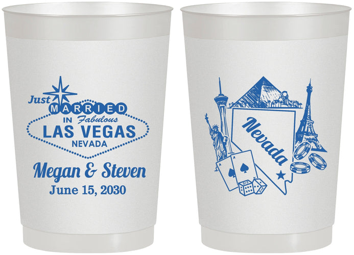 Personalized Wedding 22 oz Frosted Cups - Nevada | 177