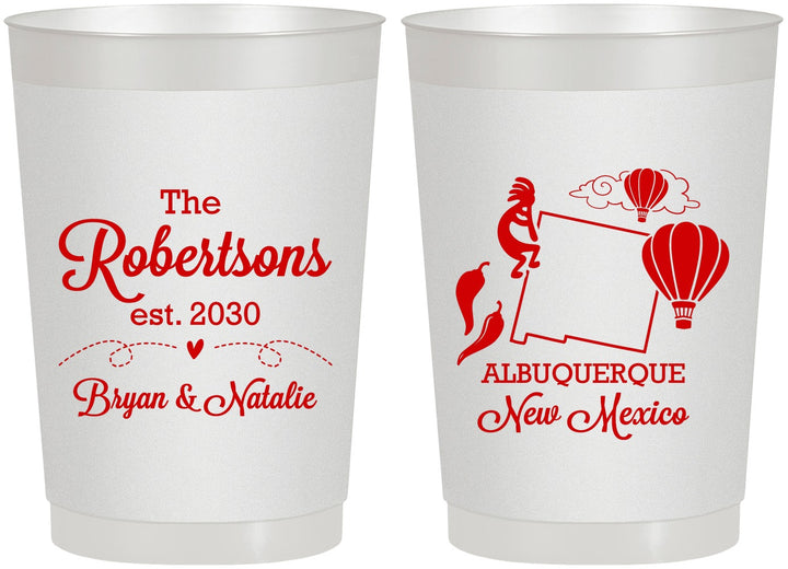 Personalized Wedding 22 oz Frosted Cups - New Mexico | 180