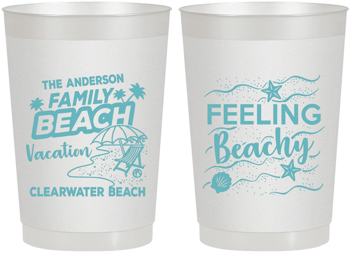 Personalized Family Vacation 22 oz Frosted Cups - Feeling Beachy | 180002