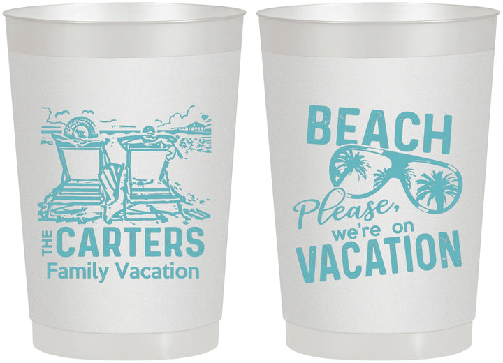 Personalized Family Vacation 22 oz Frosted Cups - Relax We Are On Vacation | 180006