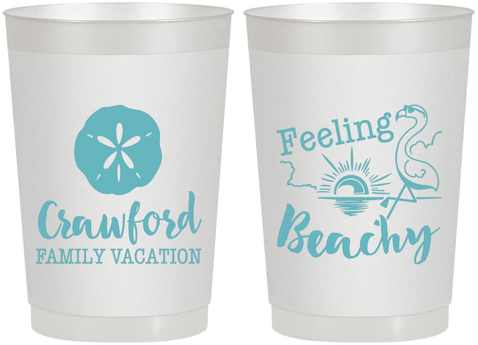 Personalized Family Vacation 22 oz Frosted Cups - Feeling Beachy | 180009