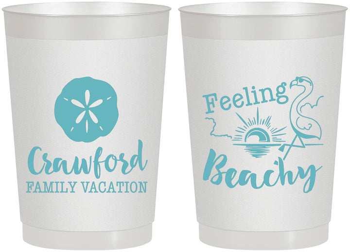 Personalized Family Vacation 22 oz Frosted Cups - Feeling Beachy | 180009