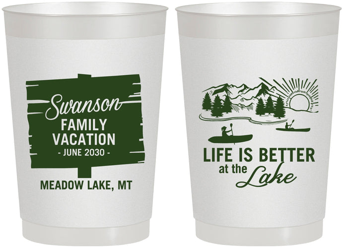 Personalized Family Vacation 22 oz Frosted Cups - Life Is Better At The Lake | 180010