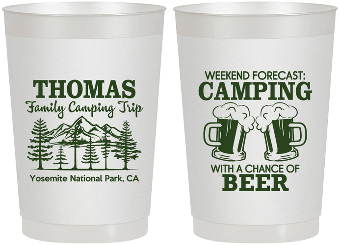 Personalized Family Vacation 22 oz Frosted Cups - Camping Park | 180013