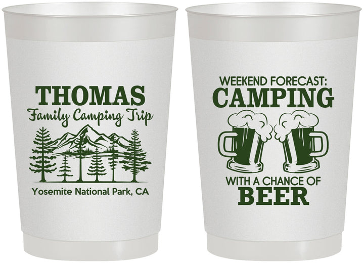 Personalized Family Vacation 22 oz Frosted Cups - Camping Park | 180013