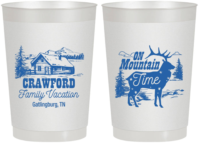 Personalized Family Vacation 22 oz Frosted Cups - Mountain | 180027