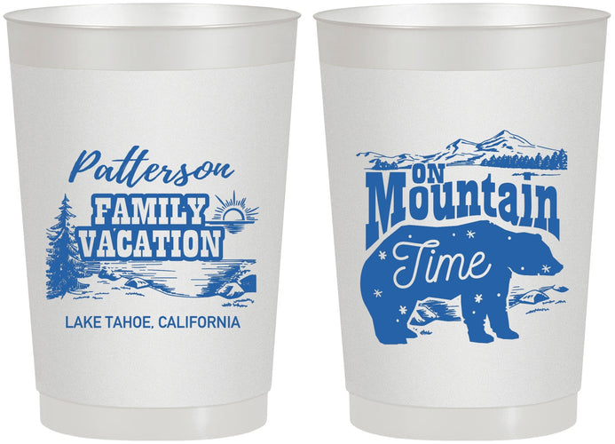 Personalized Family Vacation 22 oz Frosted Cups - Mountain | 180028