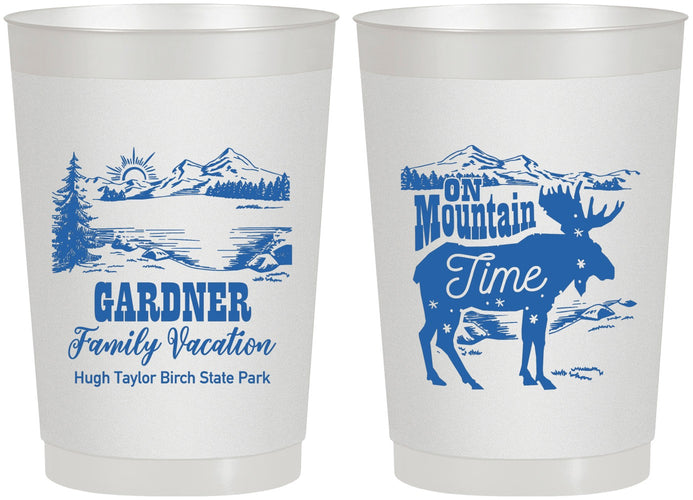 Personalized Family Vacation 22 oz Frosted Cups - Mountain | 180029