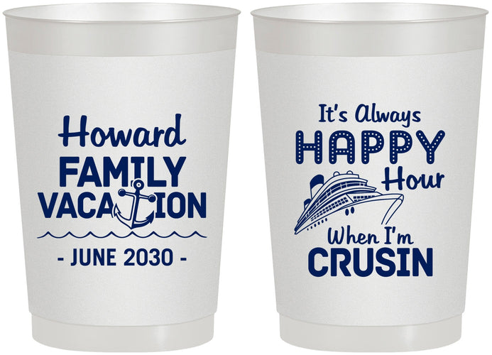 Personalized Family Vacation 22 oz Frosted Cups - Crusin Cruise | 180033