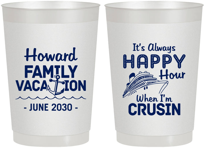 Personalized Family Vacation 22 oz Frosted Cups - Crusin Cruise | 180033