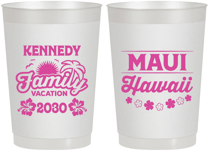 Personalized Family Vacation 22 oz Frosted Cups - Hawaii | 180040