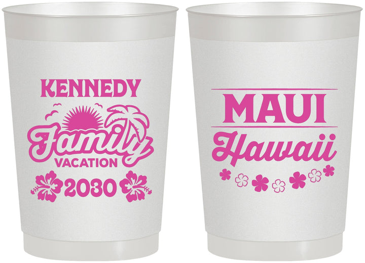 Personalized Family Vacation 22 oz Frosted Cups - Hawaii | 180040