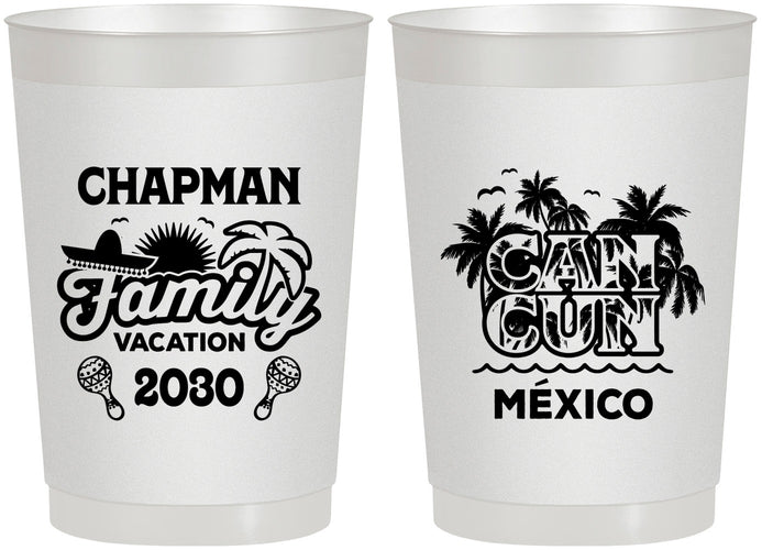 Personalized Family Vacation 22 oz Frosted Cups - Cancun | 180042