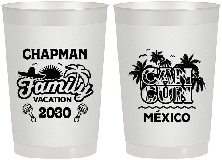 Personalized Family Vacation 22 oz Frosted Cups - Cancun | 180042