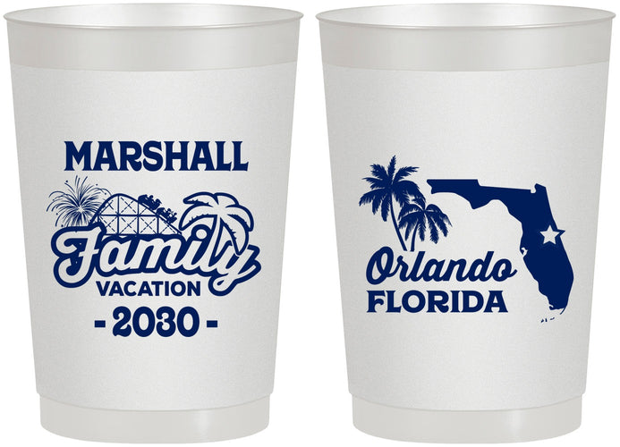 Personalized Family Vacation 22 oz Frosted Cups - Orlando | 180043