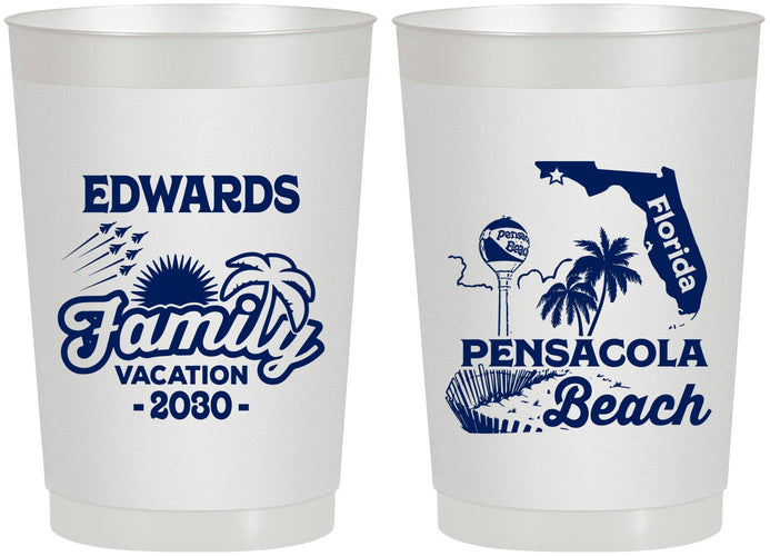 Personalized Family Vacation 22 oz Frosted Cups - Florida | 180044