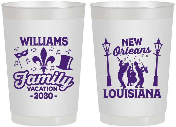 Personalized Family Vacation 22 oz Frosted Cups - New Orleans | 180047