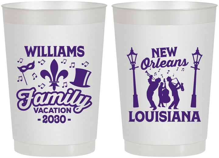 Personalized Family Vacation 22 oz Frosted Cups - New Orleans | 180047