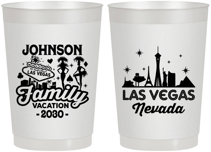 Personalized Family Vacation 22 oz Frosted Cups - Las Vegas | 180048