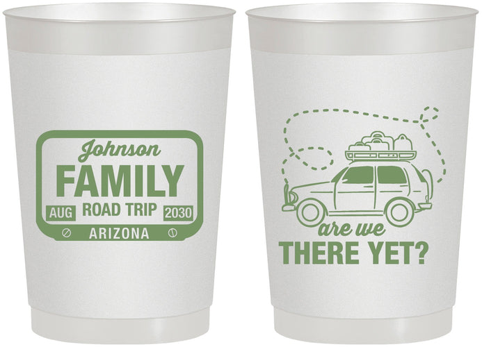 Personalized Family Vacation 22 oz Frosted Cups - Road Trip Car | 180050