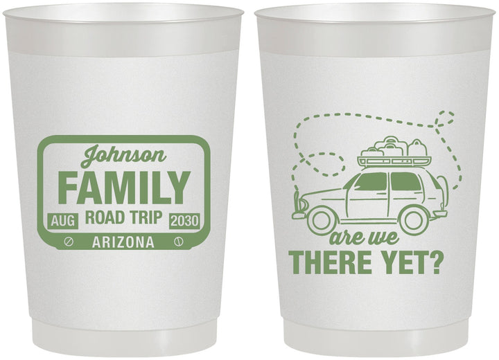 Personalized Family Vacation 22 oz Frosted Cups - Road Trip Car | 180050