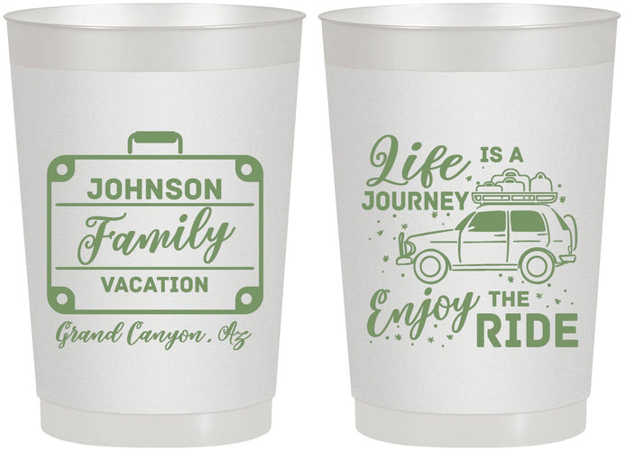 Personalized Family Vacation 22 oz Frosted Cups - Road Trip Car | 180051