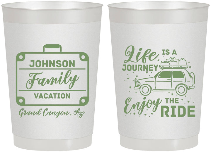 Personalized Family Vacation 22 oz Frosted Cups - Road Trip Car | 180051