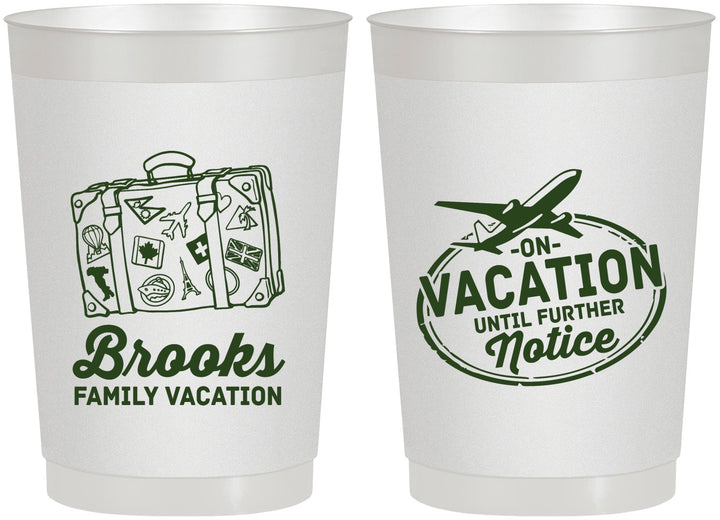 Personalized Family Vacation 22 oz Frosted Cups - Road Trip Plane | 180052