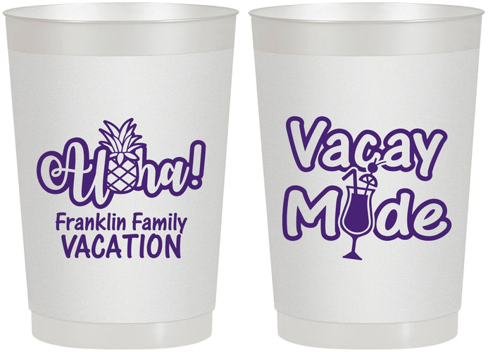Personalized Family Vacation 22 oz Frosted Cups - Hawaii | 180053