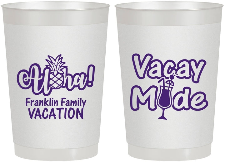 Personalized Family Vacation 22 oz Frosted Cups - Hawaii | 180053