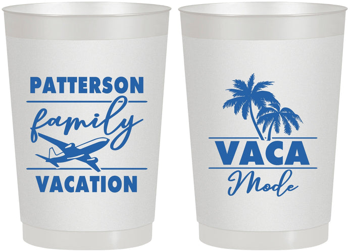 Personalized Family Vacation 22 oz Frosted Cups - Vaca Mode Trip | 180054